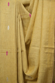 Light Yellow Tissue Linen Jamdani Saree - SRLYTLJS211