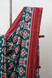 Green Pochampali Cotton Ikat Saree - SRGPCIS406