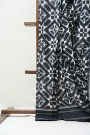 Black Pochampali Cotton Ikat Saree - SRBPCIS402