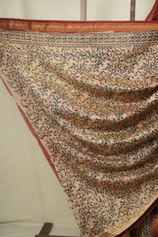 Maroon HBP Cotton Silk Saree With Chanderi Border - SRMCSS1804