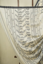 Cream Bengal Mul Cotton Saree - SRCBMCS077
