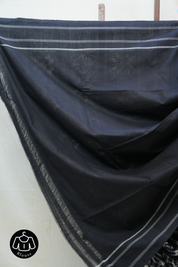 Black Pochampali Cotton Ikat Saree - SRBPCIS402