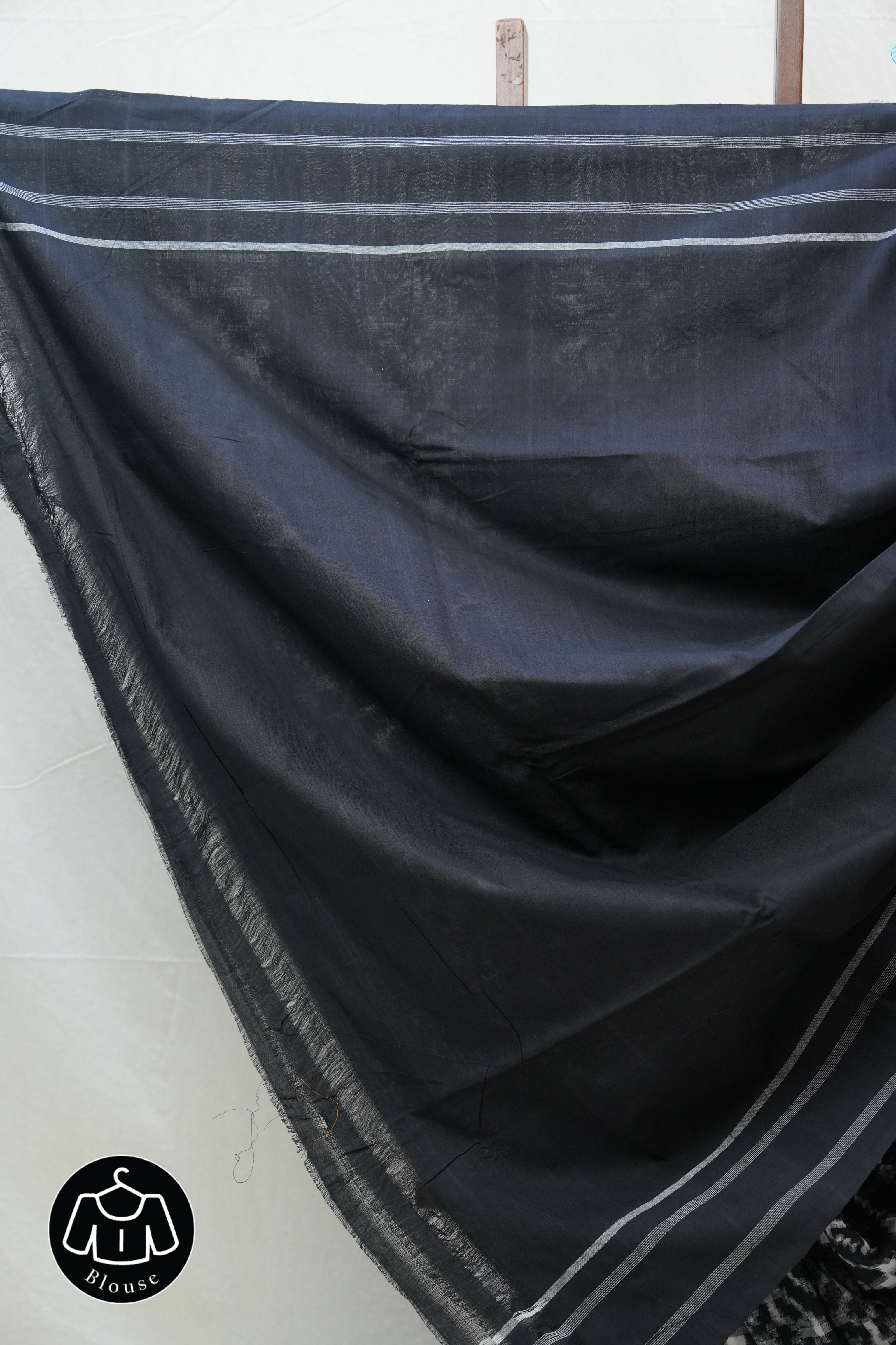 Black Pochampali Cotton Ikat Saree - SRBPCIS402