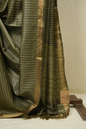 Sage Green Tussar Silk Saree - SRSGTSS1885