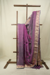 Magenta Tissue Banarasi Silk Saree - SRMTBSS97