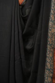 Black HBP Cotton Silk Saree With Chanderi Border - SRBCSS1754