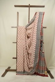 Cream HBP Cotton Saree - SRCCS3677