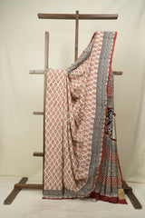 Cream HBP Cotton Saree - SRCCS3677