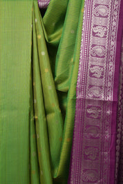Parrot Green Gadwal Silk Saree - SRPGGSS554