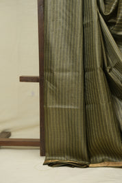 Sage Green Tussar Silk Saree - SRSGTSS1885