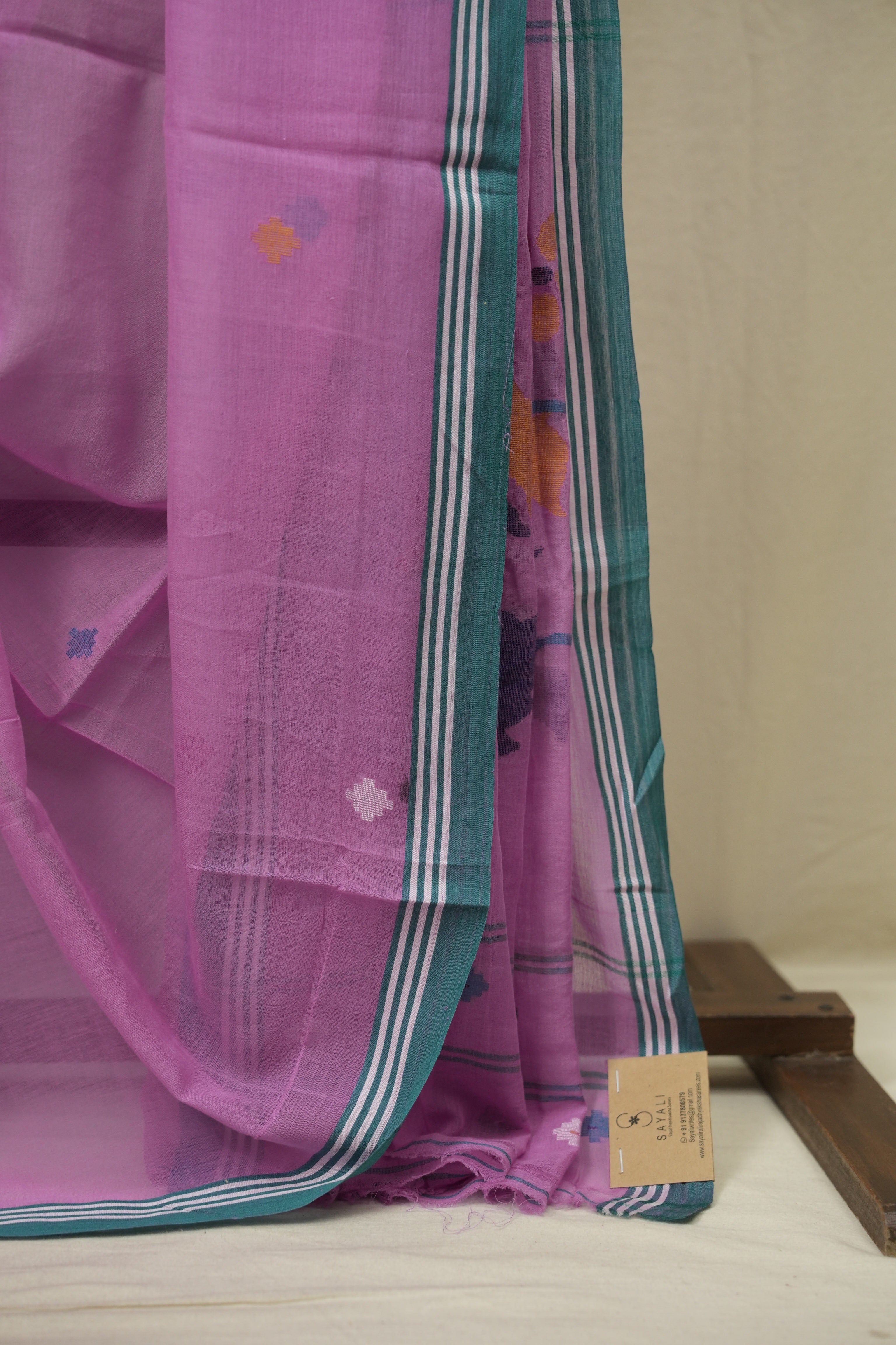 Purple Bengal Mul Cotton Saree - SRPBMCS086