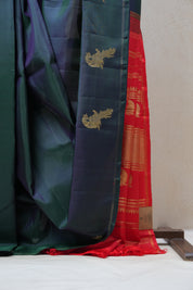 Dark Green Kanjeevaram Silk Saree - SRDGKSS818