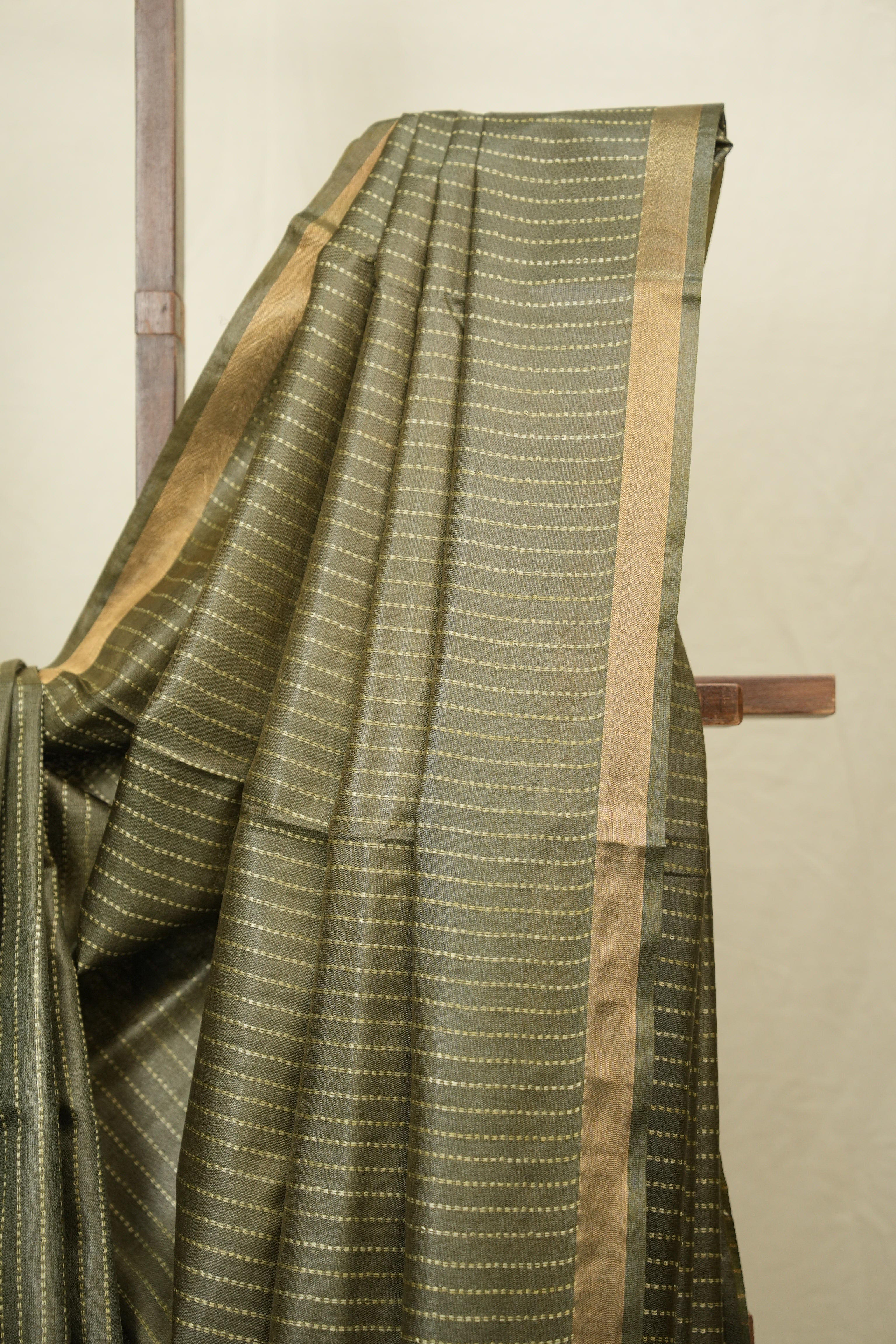 Sage Green Tussar Silk Saree - SRSGTSS1885