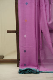 Purple Bengal Mul Cotton Saree - SRPBMCS086