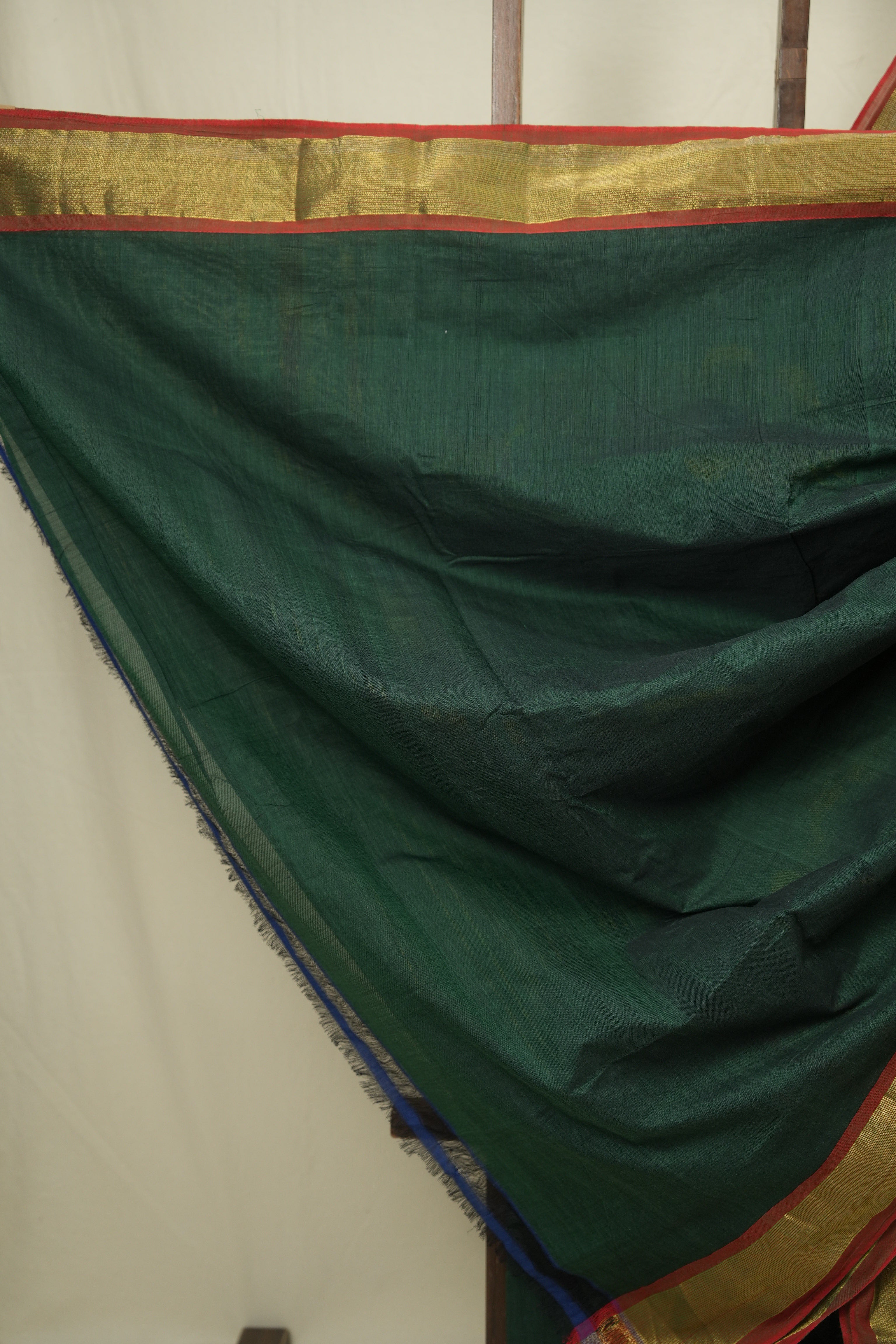 Dark Green Cotton Paithani Saree - SRDGCPS762