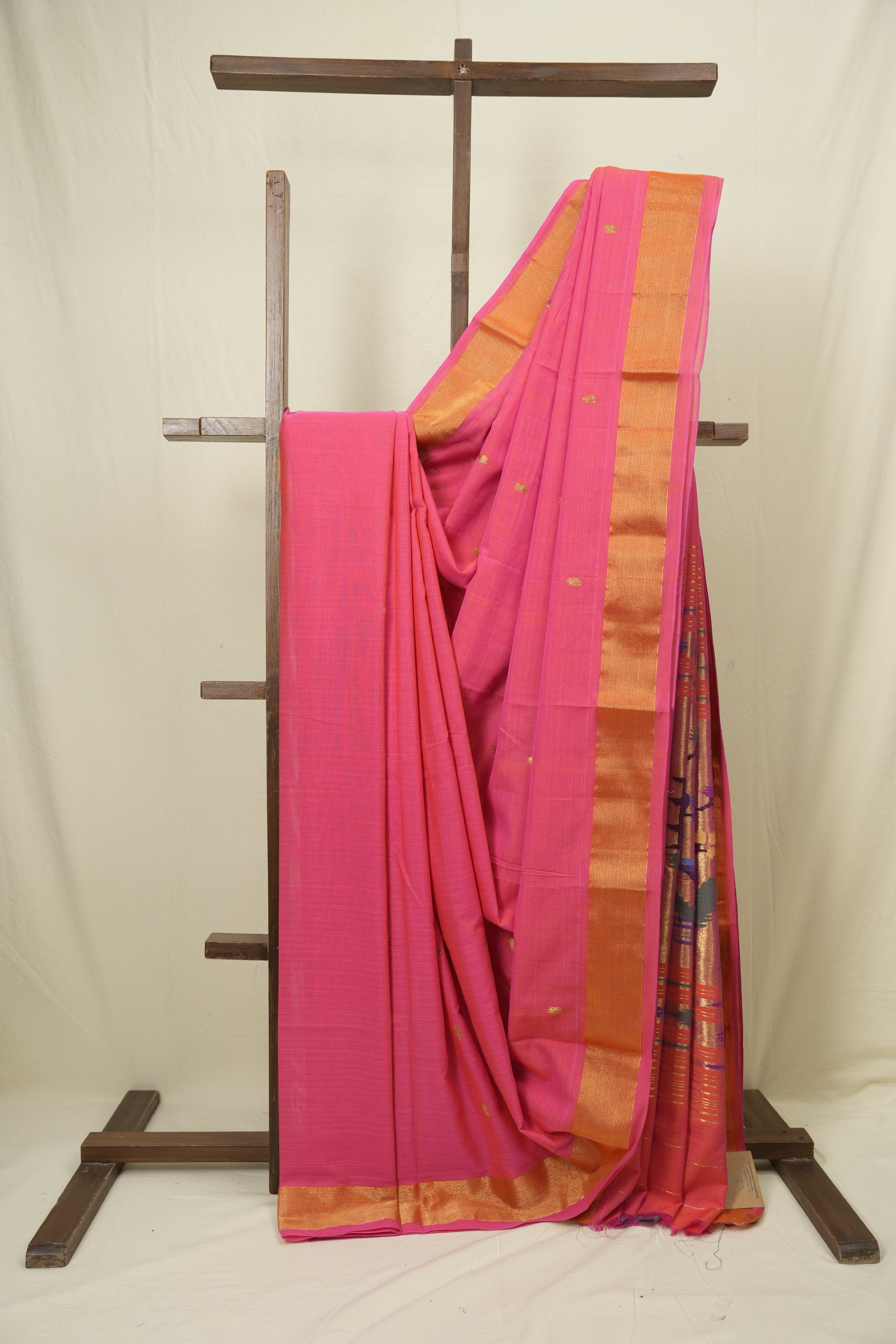 Pink Cotton Paithani Saree - SRPCPS761