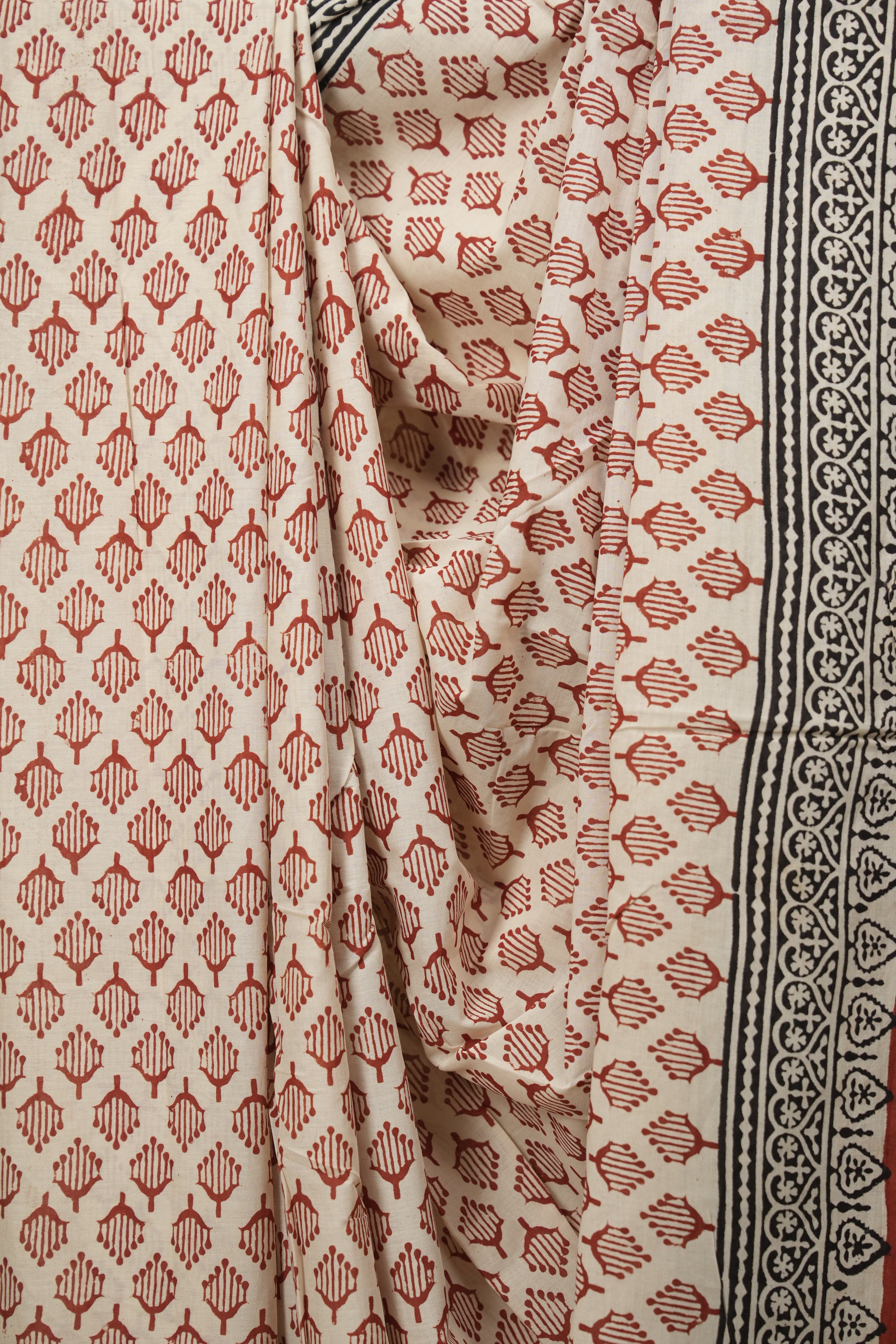 Cream HBP Cotton Saree - SRCCS3677