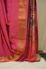 Pink Cotton Paithani Saree - SRPCPS761