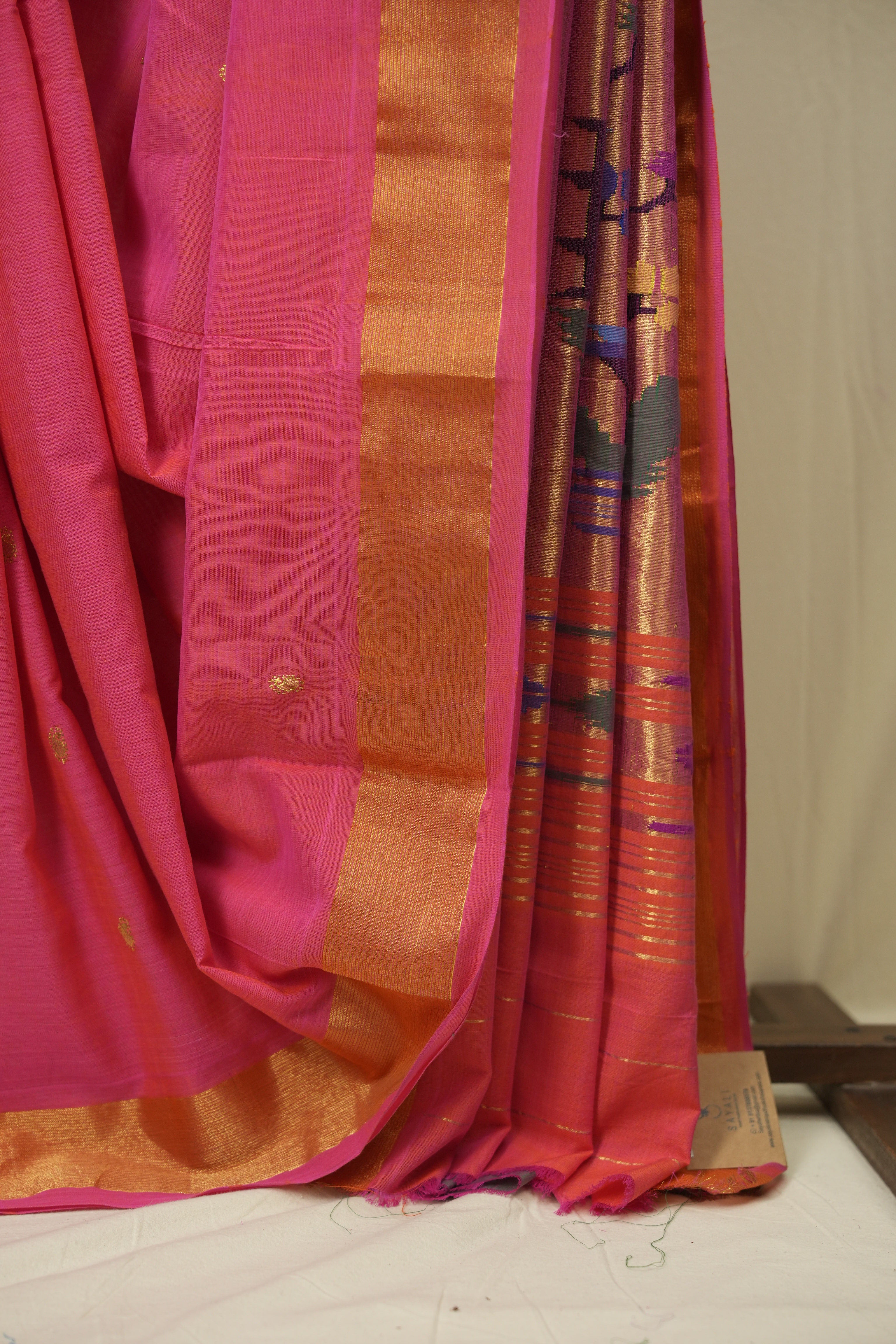 Pink Cotton Paithani Saree - SRPCPS761