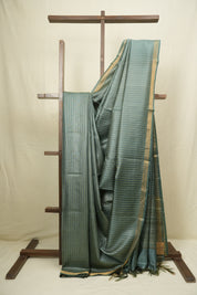 Teal Tussar Silk Saree - SRTTSS1884