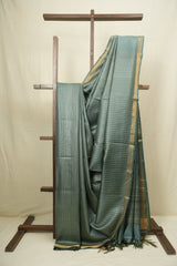 Teal Tussar Silk Saree - SRTTSS1884