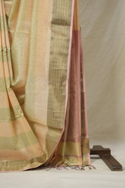 Peach Sage Green Maheshwari Saree - SRPSGMS1005