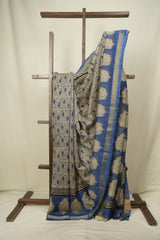 Cream HBP Cotton Silk Saree With Maheshwari Border - SRCCSS1803