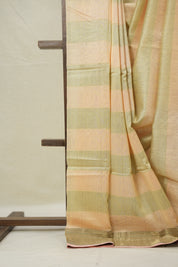 Peach Sage Green Maheshwari Saree - SRPSGMS1005