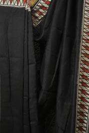 Black HBP Cotton Silk Saree With Chanderi Border - SRBCSS1752