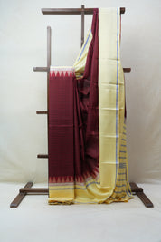 Black & Maroon Kanjeevaram Silk Saree - SRMBKSS829