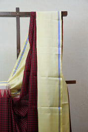 Black & Maroon Kanjeevaram Silk Saree - SRMBKSS829