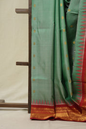 Two Tone Green Gadwal Silk Saree - SRTTGGSS541