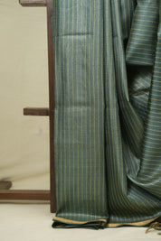 Teal Tussar Silk Saree - SRTTSS1884
