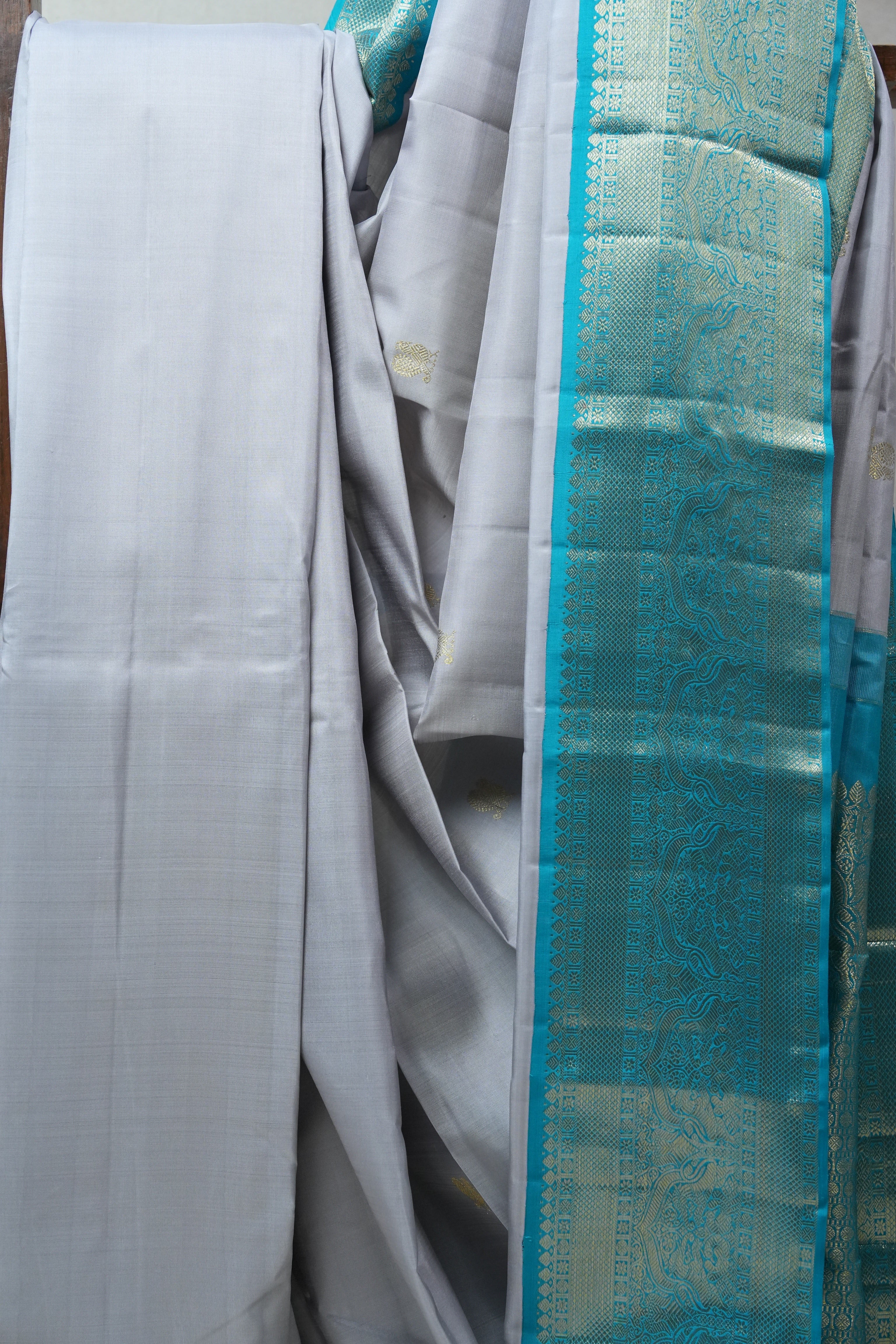 Grey Kanjeevaram Silk Saree - SRGKSS830