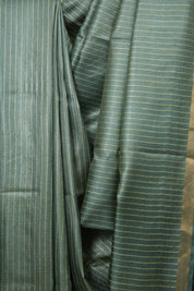 Teal Tussar Silk Saree - SRTTSS1884