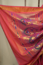 Pink Cotton Paithani Saree - SRPCPS761