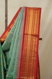 Two Tone Green Gadwal Silk Saree - SRTTGGSS541