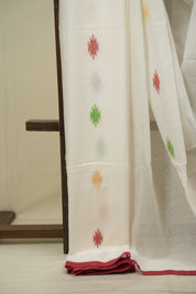 White Bengal Mul Cotton Saree - SRWBMCS089