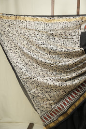 Black HBP Cotton Silk Saree With Chanderi Border - SRBCSS1752