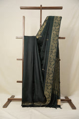 Dark Green Raw Silk Saree - SRDGRSS911