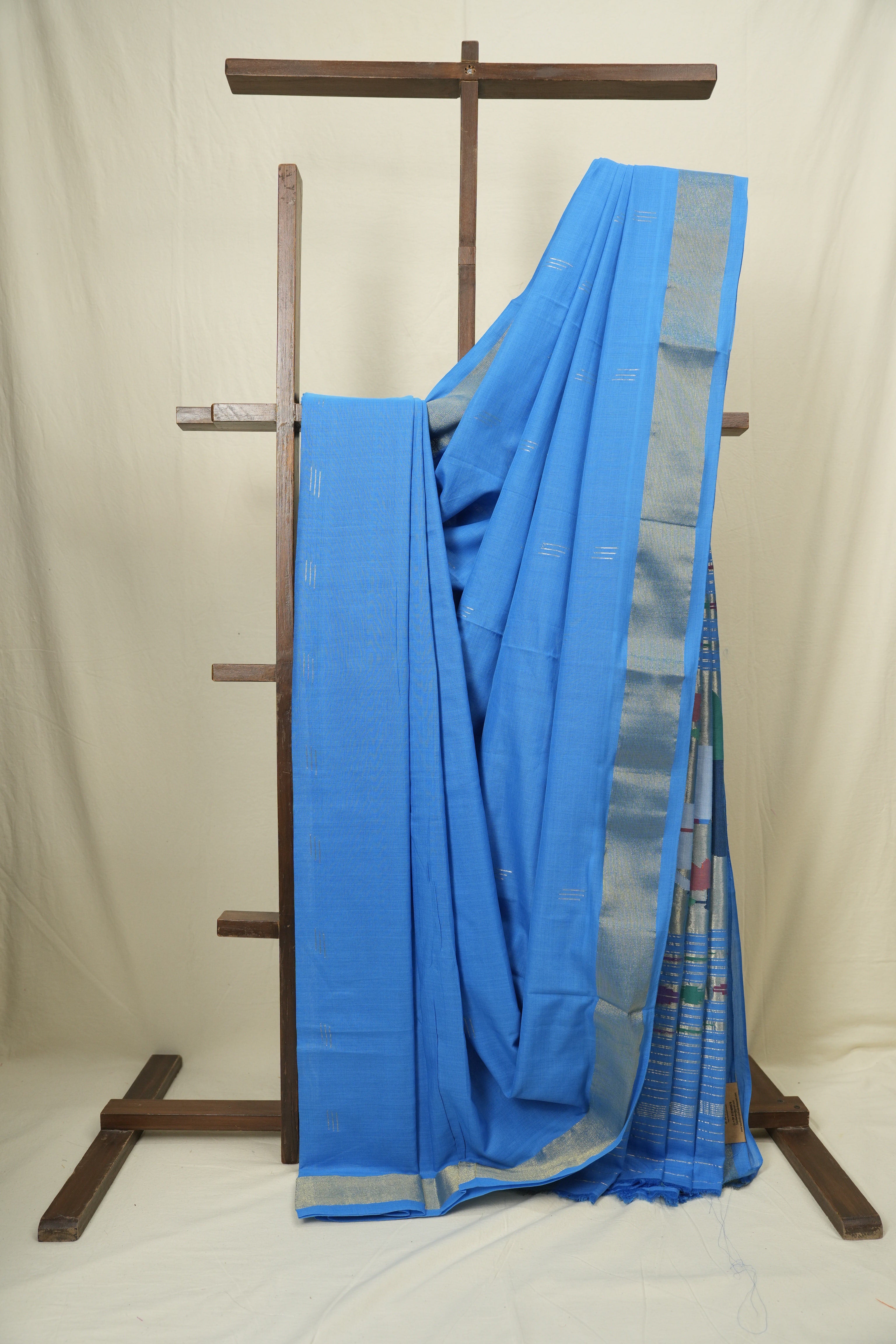 Blue Cotton Paithani Saree - SRBCPS749