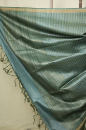 Teal Tussar Silk Saree - SRTTSS1884