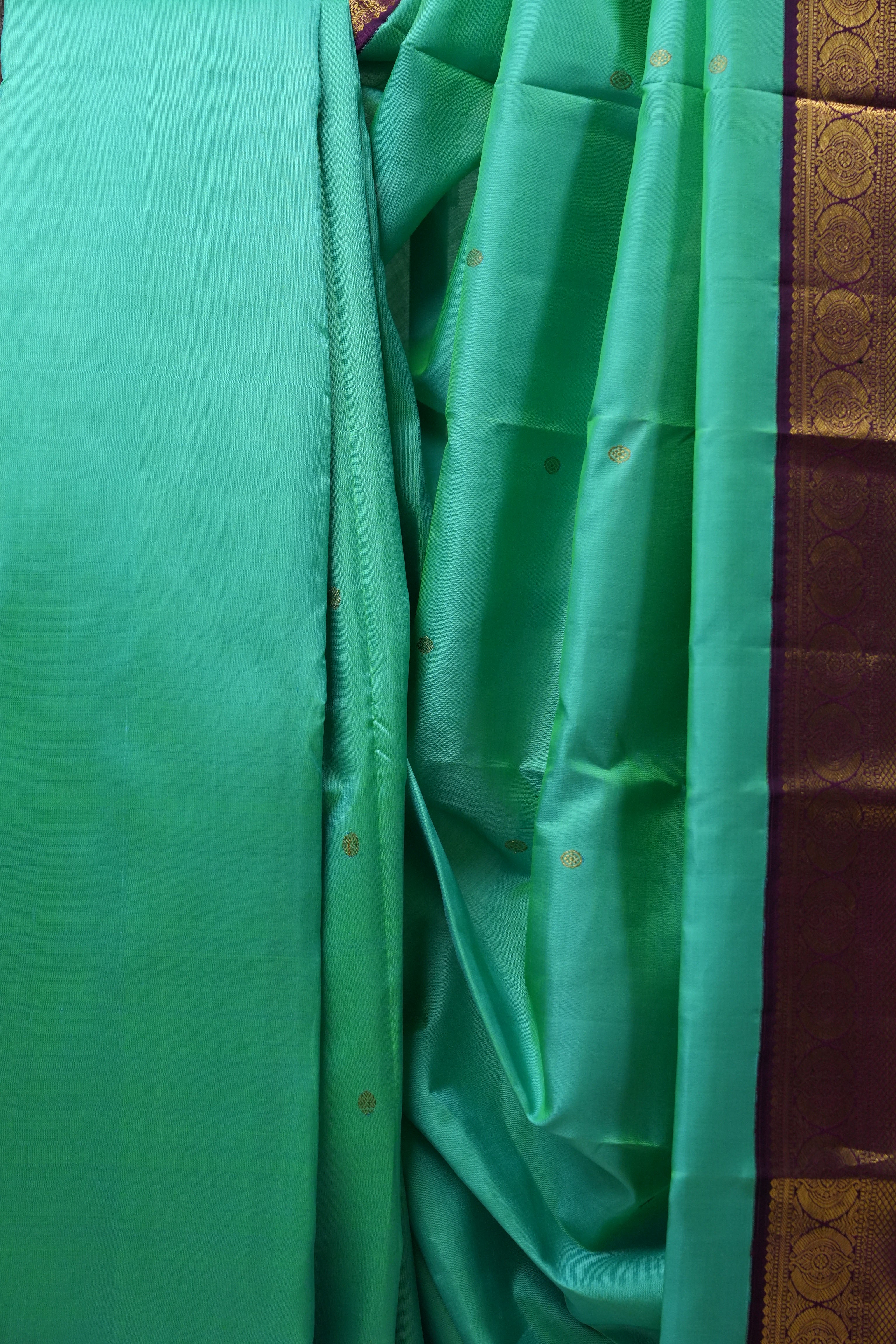 Turquoise Kanjeevaram Silk Saree - SRTKSS824