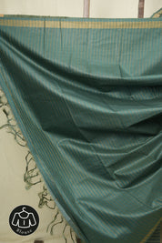 Teal Tussar Silk Saree - SRTTSS1884