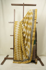 Mustard HBP Cotton Silk Saree With Chanderi Border - SRMCSS1753