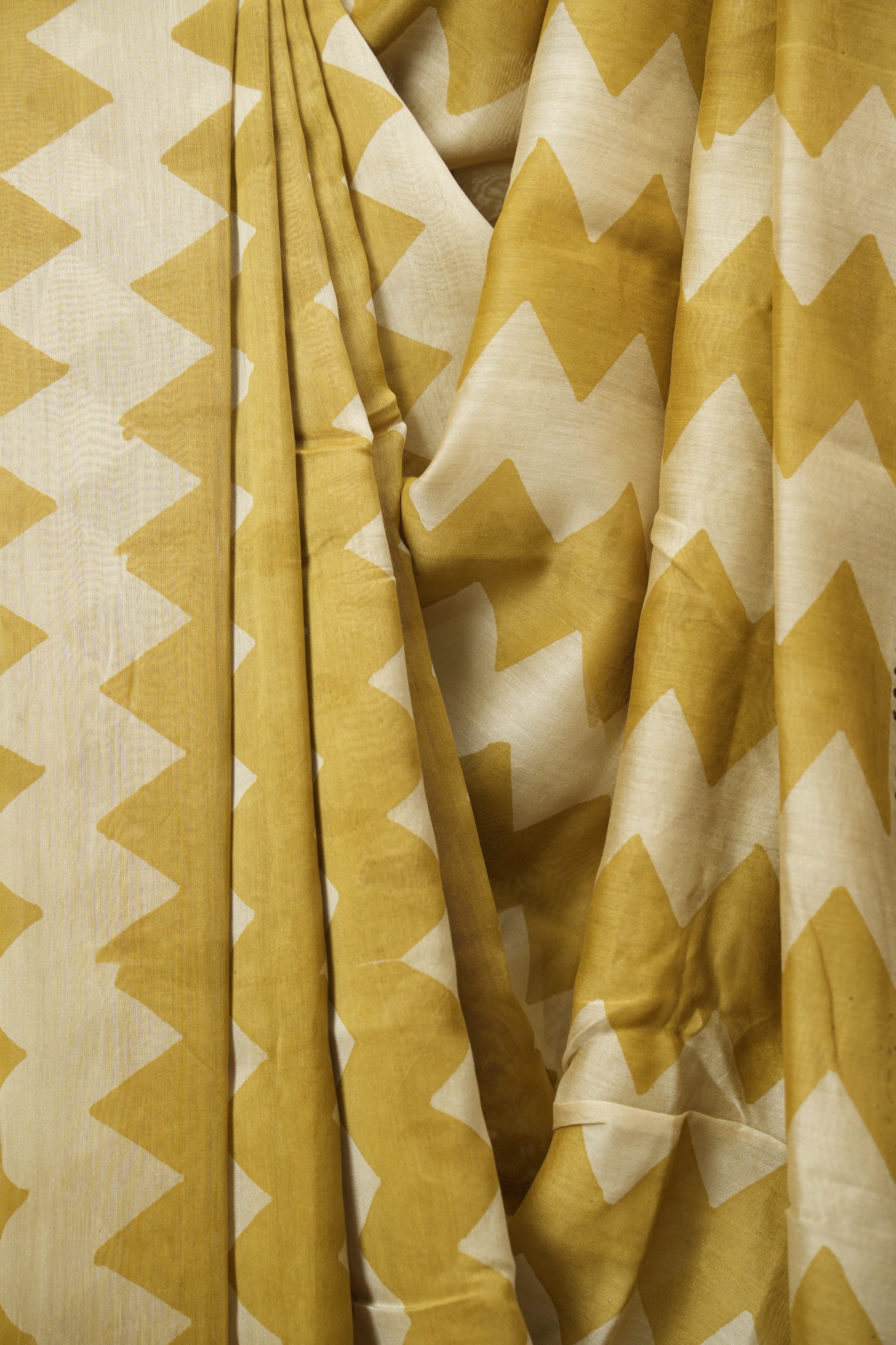 Mustard HBP Cotton Silk Saree With Chanderi Border - SRMCSS1753