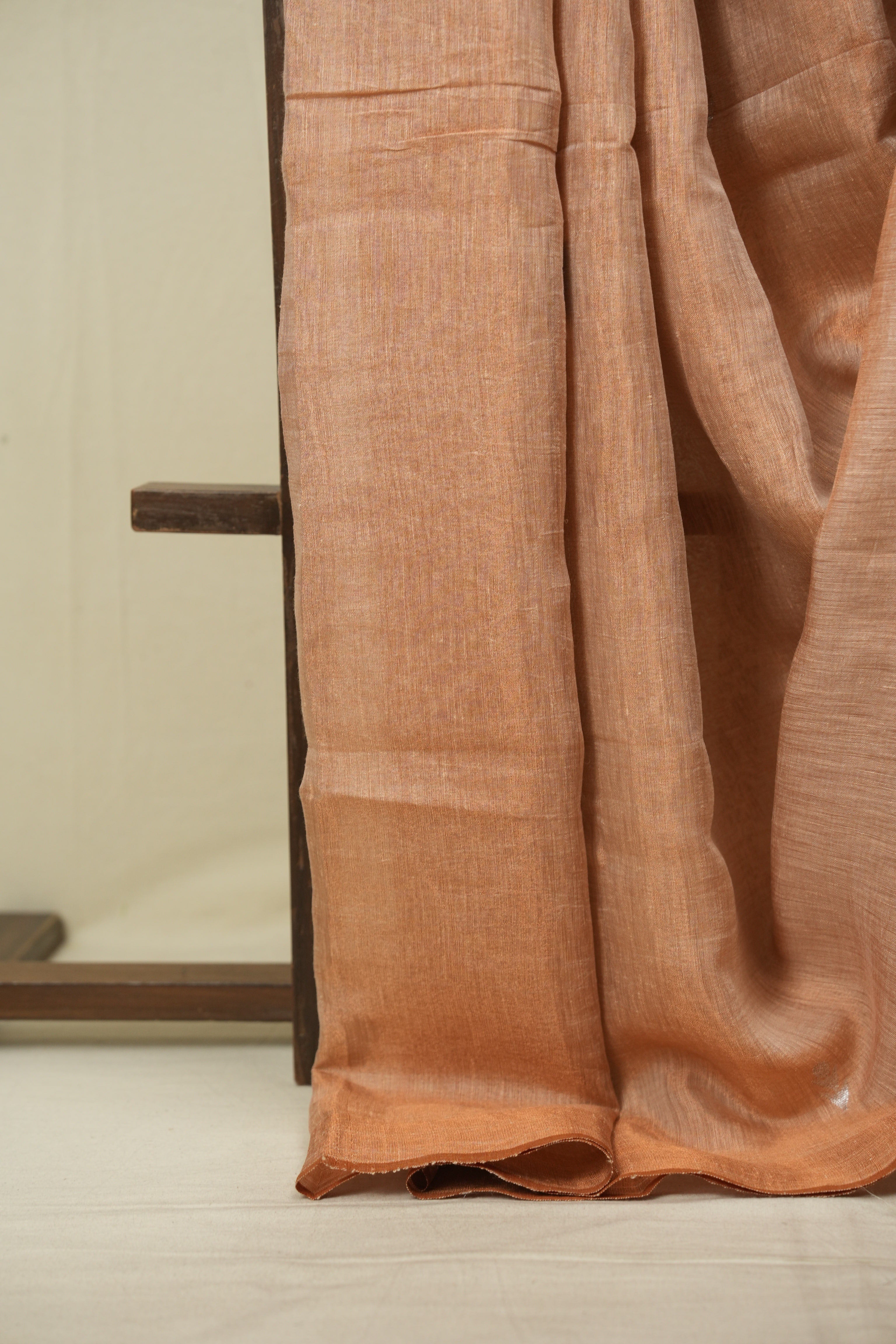 Peach Tissue Linen Jamdani Saree - SRPTLJS222