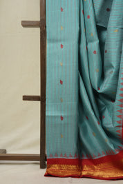 Sky Blue Gadwal Silk Saree - SRSBGSS567