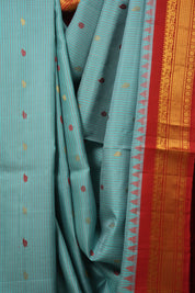 Sky Blue Gadwal Silk Saree - SRSBGSS567