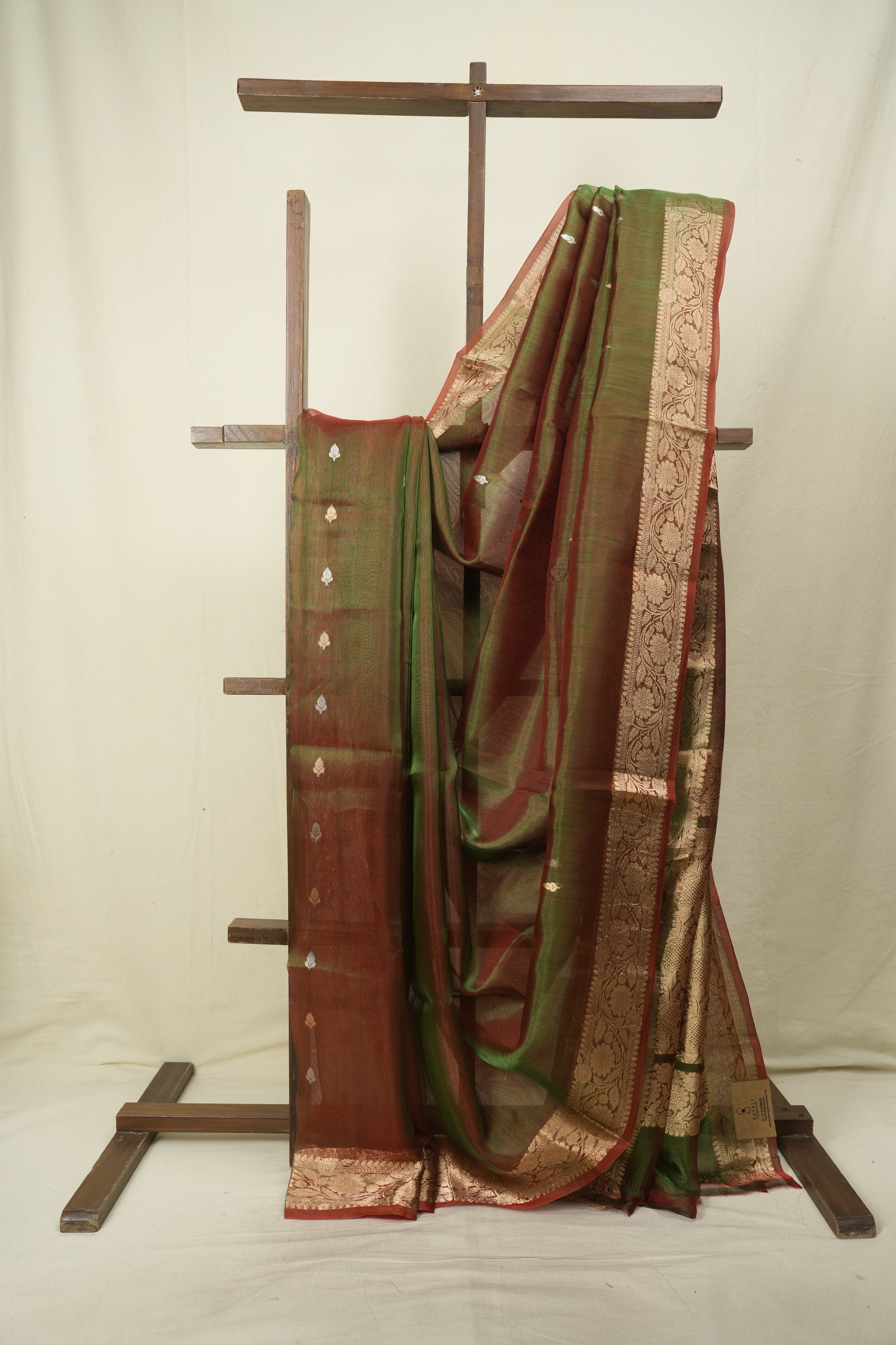 Dual Tone Green Tissue Banarasi Silk Saree - SRDTGTBSS93